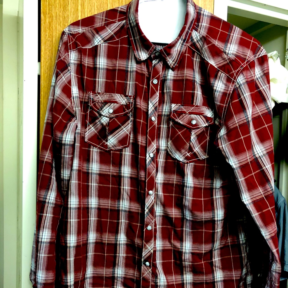 Buckle xl standardized fit plaid button up shirt